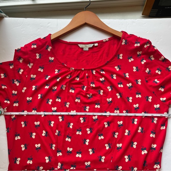 BODEN Red Floral Women's Jersey Knit Dress Size 16L - Picture 6 of 7